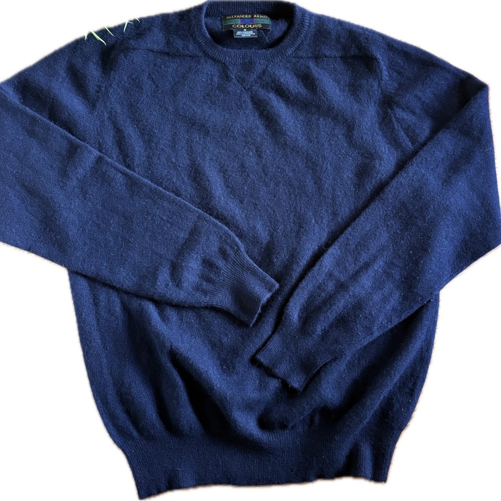 Alexander Julian Cashmere Deep Blue Crewneck Sweater